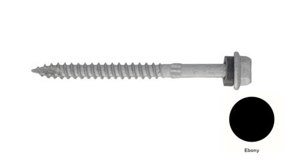 14G-10x75mm Hex Head Self Drilling Timber Screw - Galv + Seal -EBONY