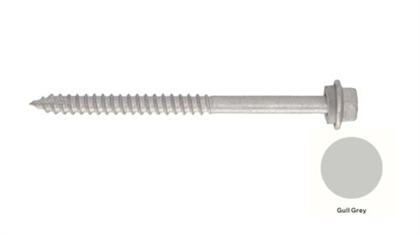 14G-10x90mm Hex Head Self Drilling Timber Screw - Galv +Seal - GULL GREY